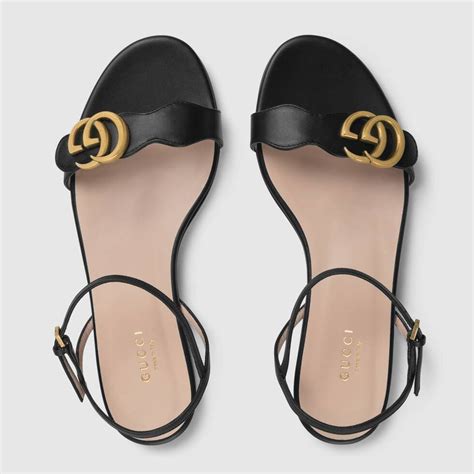 gucci leather sandal with double g